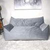 Vynxaria Fila Velveteen Oversized 2-Seater Bean Bag Chair with Armrests - 3 of 4