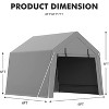 Portable Storage Shed, Heavy-Duty Waterproof & UV-Resistant Motorcycle Shed with Roll-Up Zipper Door and Vent, for Bike, Lawn Mower, Firewood, Grey - 2 of 4