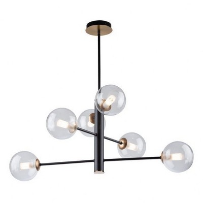 Artcraft Lighting Aurelia 6 - Light Chandelier in  Matte Black/Brass