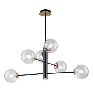 Artcraft Lighting Aurelia 6 - Light Chandelier in  Matte Black/Brass - 1 of 4