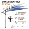 Gulches 9.8FT Outdoor Patio Umbrella H,anging Cantilever,Tilt Adjustment, 8 Ribs, UV Protection for Backyard, Lawn, Garden and Pool - 4 of 4