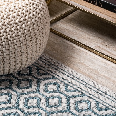 Mediterranean Elegance Gray Synthetic 2x8 Indoor/Outdoor Rug