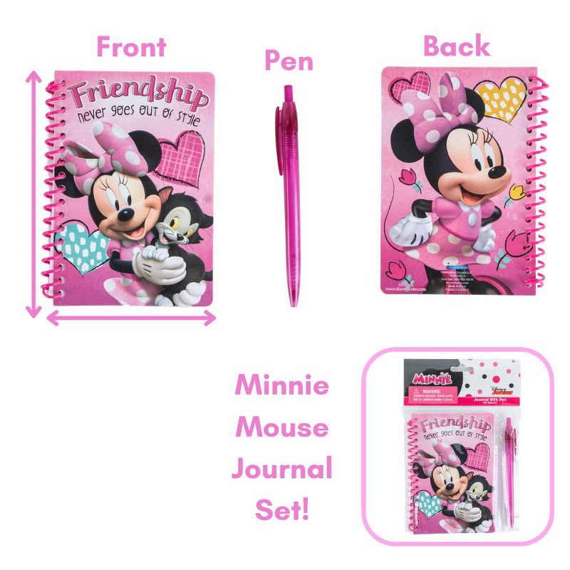 Disney Minnie Mouse Mini Backpack Set for Girls & Toddlers with Journal Notebook and Pen - 12 Inch, Pink, 2 of 10