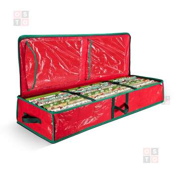 mDesign Soft Fabric Stripe Wrapping Paper Storage Box with Lid
