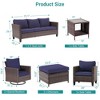 Sonkuki 8-Piece Patio Conversation Set with Swivel Rocking Chair and Side Table, Navy Blue Cushion - 3 of 4