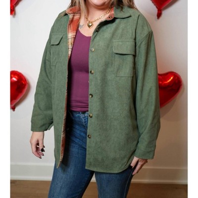Women's Looks Good On You Reversible Corduroy And Plaid Shacket - Mello