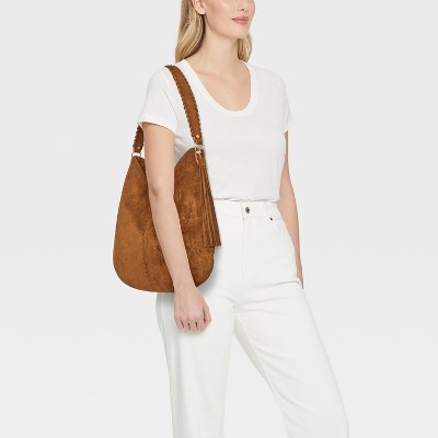 Сумки Universal Thread Western Faux Suede with Tassel Shoulder Bag Purse - Universal Thread™ Brown — фото 2