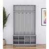 HomeRoots 68" Gray Wood Four Hook Coat And Shoe Rack - 2 of 4