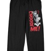 Tom & Jerry Choose Me Men's Black Graphic Sleep Pants - 2 of 4