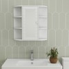 GlasFlength Decorative Storage Cabinet Bathroom Medicine Cabinet with Mirror Door, 6 Open Shelves, 3 Adjustable Shelves, White, 23.42"*6.69"*23.22" - 2 of 4