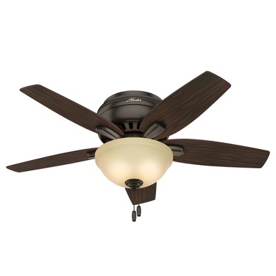 42" Bronze Low Profile Ceiling Fan with LED Light and Remote