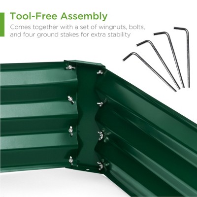Dark Green Outdoor Steel Raised Garden Bed Planter Box