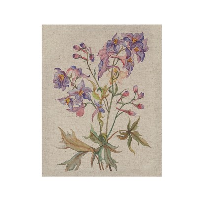 Set of 3 Linen Botanicals Printed Canvas Wall Art