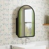 Spassway 36"H*24"W Arch Wood Medicine Cabinet with Adjustable Shelves Recessed Wall Cabinet Wall Mounted Bathroom Storage Cabinet with Mirror - 3 of 4