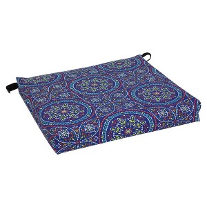 Blazing Needles, 20-inch by 19-inch Patterned Outdoor Chair Cushion - 1 of 2