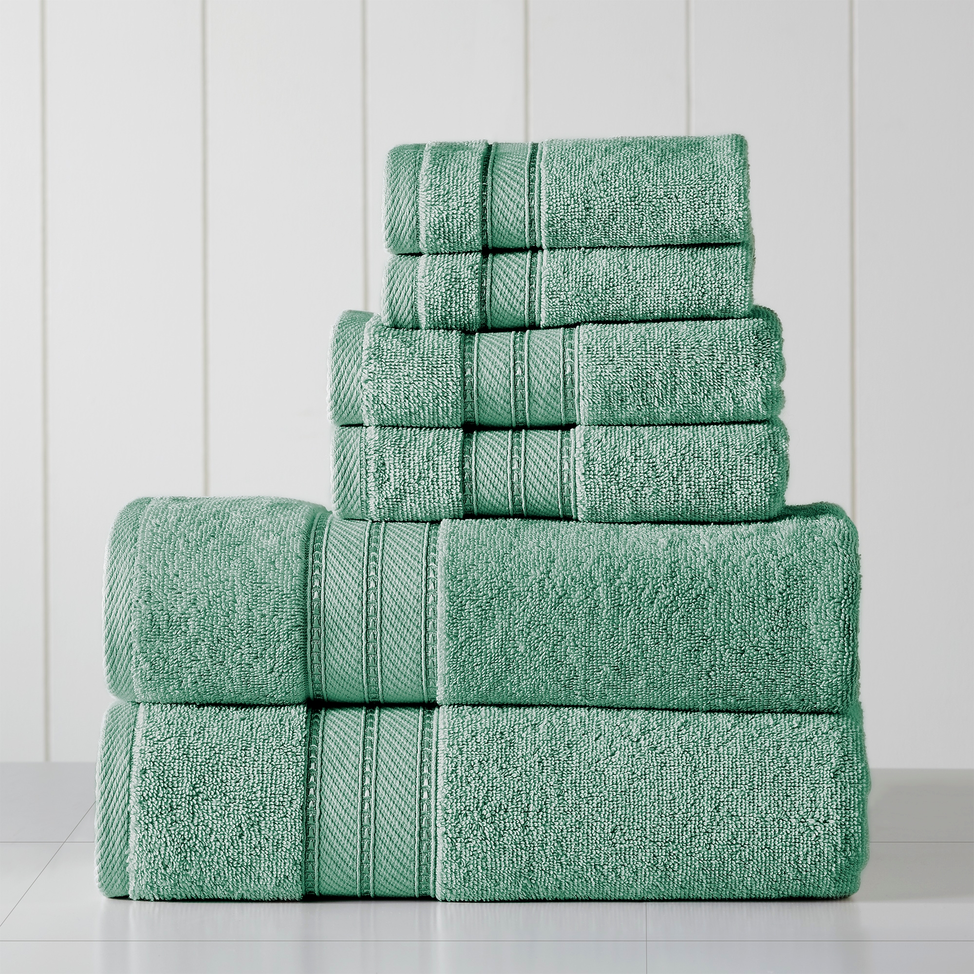 Modern Threads Spunloft 100% Combed Cotton 6-pc Towel Set, Eucalyptus