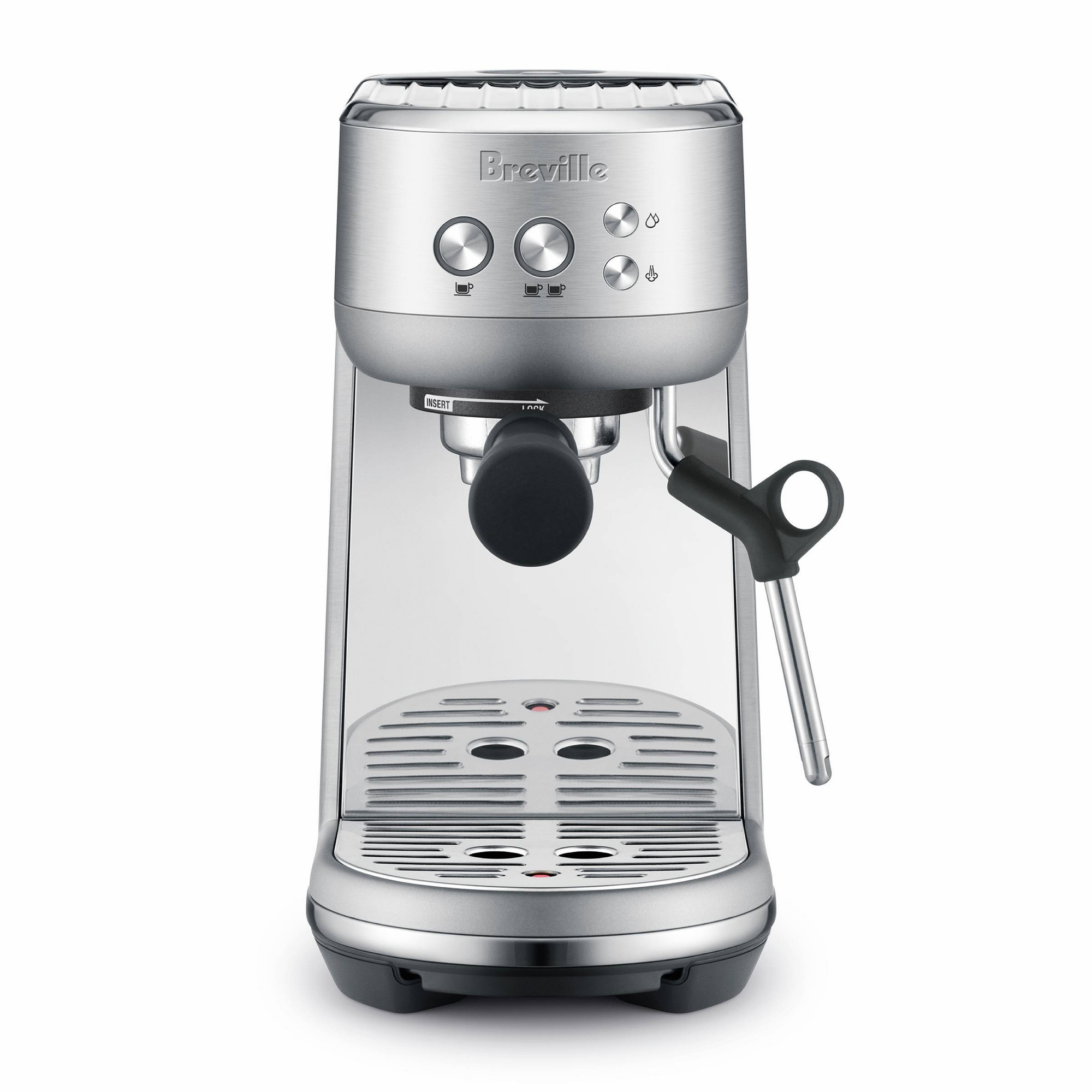 Breville Bambino Stainless Steel Espresso Maker Silver BES450BSS: 15 Bars Pressure, Milk Frother, Dishwasher-Safe Parts