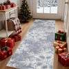 Washable Christmas Area Rug for Living Room, Winter Holiday Decorative Xmas Bedroom Rugs, Low Pile Non Slip Snowflake Rugs for Dining Room - 2 of 4