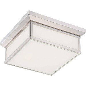 Minka Lavery Modern Ceiling Light Flush Mount Fixture 13" Polished Nickel 2-Light Square Shape for Bedroom Kitchen Hallway House - 1 of 3