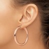 Chisel Stainless Steel Polished and Textured Rose IP-plated Hoop Earrings - 4 of 4