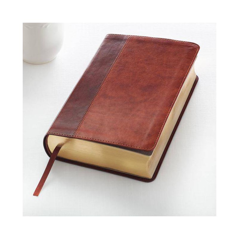 KJV Giant Print Lux-Leather 2-Tone Brown - Large Print (Leather Bound), 1 of 2