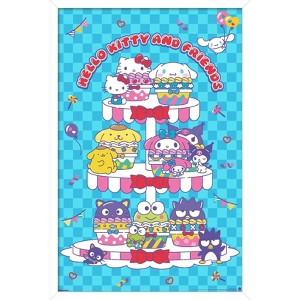 Trends International Hello Kitty and Friends: 25 Sweet Cupcakes - Group Framed Wall Poster Prints - 1 of 4