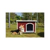 Outdoor Wooden Dog House with Roof and Raised Floor,Weather Resistant Pet House for Medium Dogs with PVC Door - LAOTIES - 3 of 4