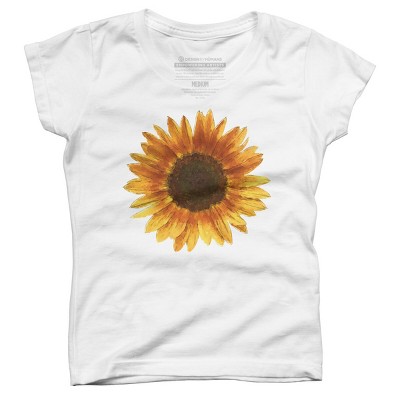 Girl's Design By Humans Sunflower By Maryedenoa T-Shirt