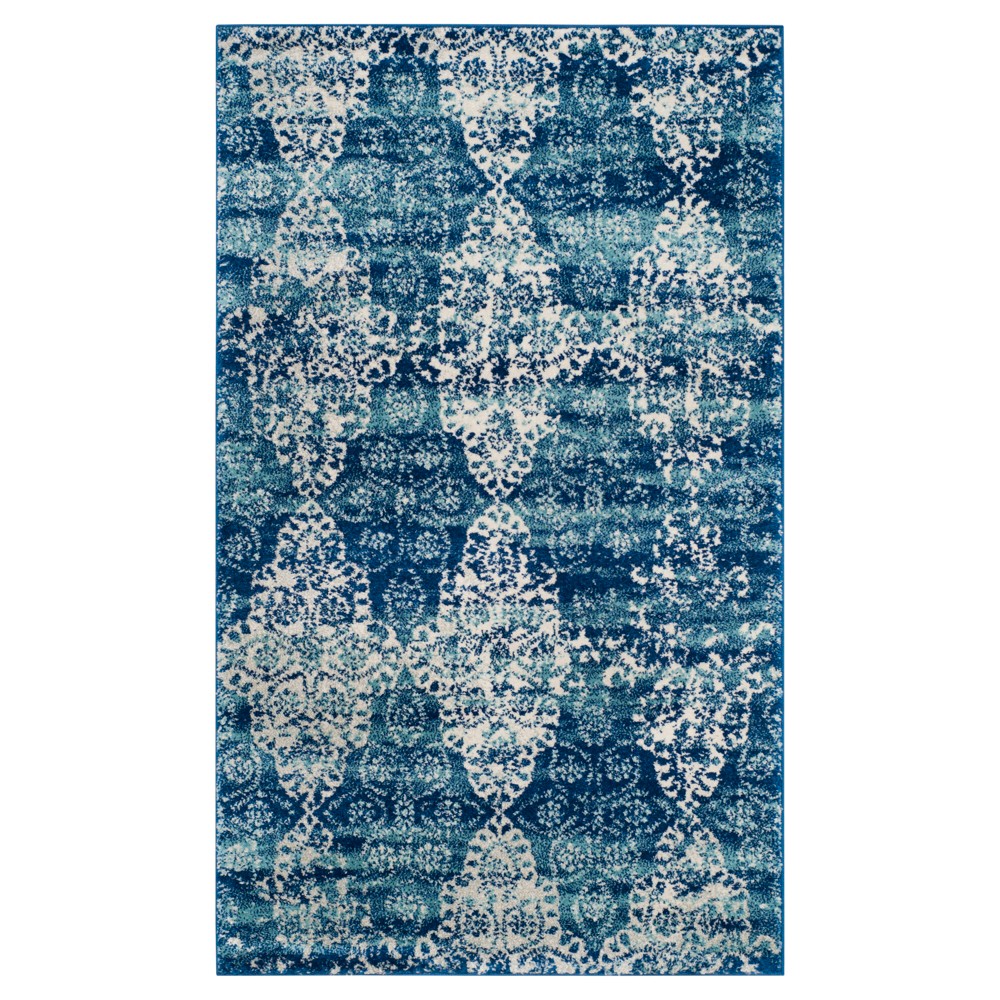 3'x5' Hestia Burst Loomed Area Rug Royal/Ivory - Safavieh