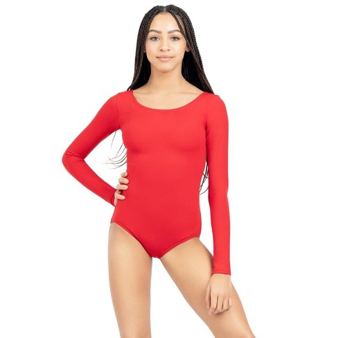 Capezio Red Women's Long Sleeve Leotard, X-large : Target
