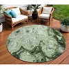 Artichoke Green And Emerald Abstract Washable Indoor Outdoor Area Rug - 2 of 4