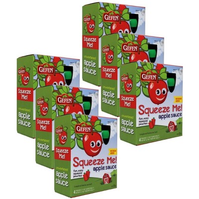Gefen Squeeze Me Unsweetened Applesauce Pouch - Case of 6/4 pouches, 3.17oz