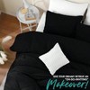 King Size Duvet Cover Set with 2 Pillowcases, Soft Brushed Microfiber, Zipper Closure, Black. - 4 of 4