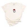 S.W.Smiley Santa Hat Glitter - Women's Garment Dyed Graphic T-Shirt - 2 of 4