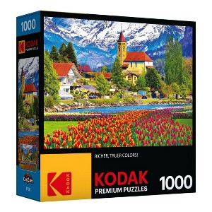 RoseArt Kodak Premium Brienz Town and Flowers, Switzerland Jigsaw Puzzle- 1000pc - 1 of 4