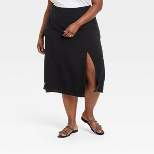 Women's Slit Midi A-Line Skirt - Ava & Viv™