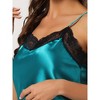 Allegra K Women's Satin Solid Lace Trim Cami Tops with Shorts Lounge Sleepwear Pajama Set - 4 of 4