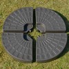 Outsunny 4 Pieces Cantilever Patio Umbrella Base, Fan Shaped Umbrella Weight w/ Built-In Handles & Rugged Material, Coffee - 2 of 4