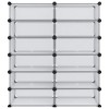 vidaXL Shoe Rack Transparent PP (Polypropylene), Steel - 37.2" x 14.4" x 41.7" - Transparent - 3 of 4