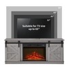 Hotraffy Modern Farmhouse TV Media Stand,with 23in  Fireplace Insert,Gray - 3 of 4