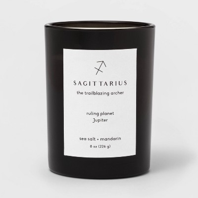 8oz Glass Jar Zodiac Candles Black - Threshold™