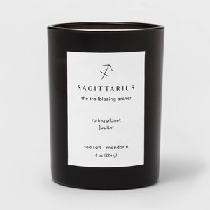 8oz Glass Jar Zodiac Candles Black - Threshold™ - 1 of 2