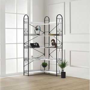 Dolonm Industrial Corner Bookshelf, Heavy-Duty Steel Frame & Anti-Tilt Design for Living Room/Office/Garage - 1 of 4