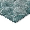 Teal Blue Aqua And Gray Abstract Washable Indoor Outdoor Area Rug - 4 of 4