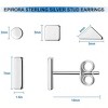 Sterling Silver Geometric Stud Earring Set - 4 Pairs of Tiny Circle, Triangle & Bar Studs, Hypoallergenic Cartilage Earrings - 2 of 4
