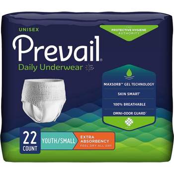 Prevail Daily Unisex Adult Incontinence Underwear, Pull On with Tear Away Seams, Extra Absorbency