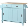 Drop-Leaf Countertop Kitchen Island, Kitchen Cart with Concealed Sliding Barn Door, Adjustable Shelf, 4 Wheels and 2 Drawers-ModernLuxe - 4 of 4