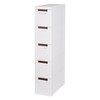 VECELO Narrow Bathroom Storage Cabinet, Mobile Plastic Slim Rolling Organizer Cart with Built-in 4 Wheels for Living Room or Bathroom, White - 2 of 4