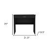 HomeRoots 32" Black Wood Computer Desk With Drawer - 3 of 4
