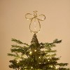 Aoibox Lighted Christmas Tree Topper Angel 10 Inch Gold Metal Wire Angel with Timer LED Lights for 6ft 9ft Tree 1 Piece - 3 of 4